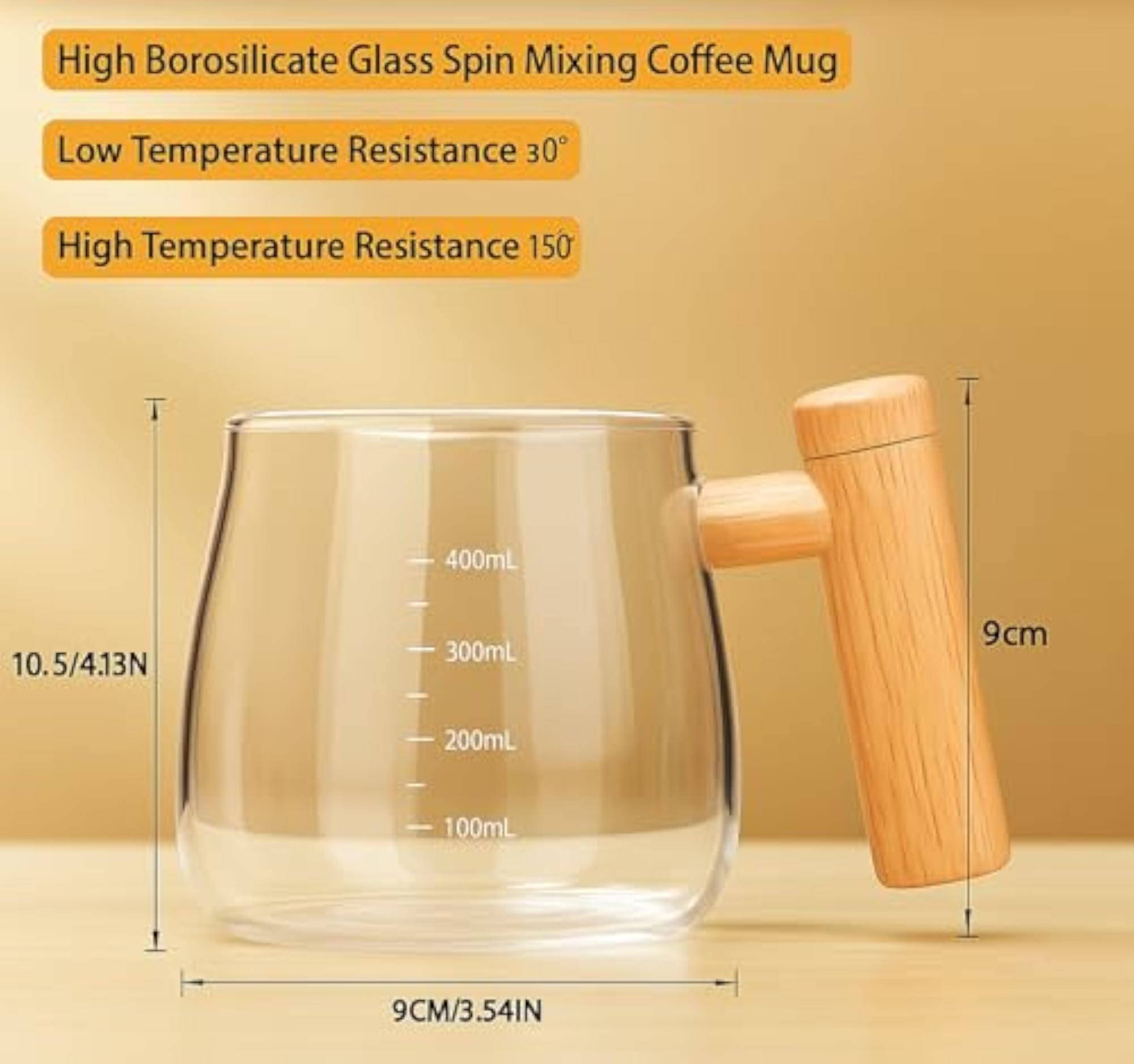 Automatic Coffee Mixing Mug, Self-Stirring Electric Glass Cup