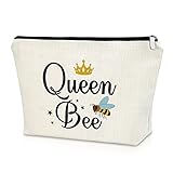 Sazuwu Bee Themed Gifts for Women Makeup Bag Bee Lover Gifts for Friend Beekeeper Birthday Gifts Cosmetic Bag Honeybee Gifts Christmas Thanksgiving Gifts for Bee Lover Cosmetic Travel Pouch