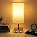 Lampe de Chevet Commande Tactile, Lampe de Bureau avec 2 Ports de Charge USB, Abat-jour en Lin et Base de Métal, Lampe Moderne pour Bureau Salon Chambre Coucher Salon(Ampoule LED E26 Incluse)