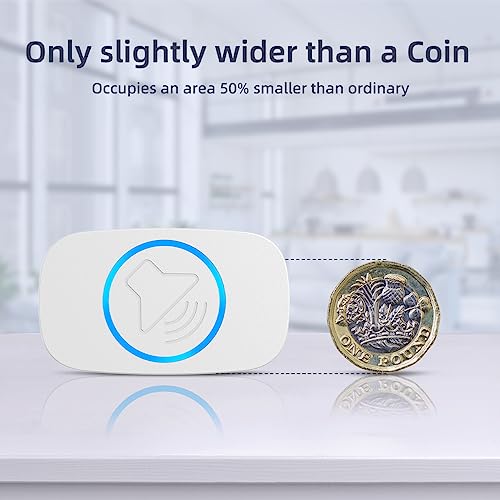 Wireless Doorbell, Mini Wireless Doorbell,IP65 Waterproof, 1050Ft Range 5 Volume Levels, 38 Chimes,LED Flashing Portable Door Bells for Home - Image 5