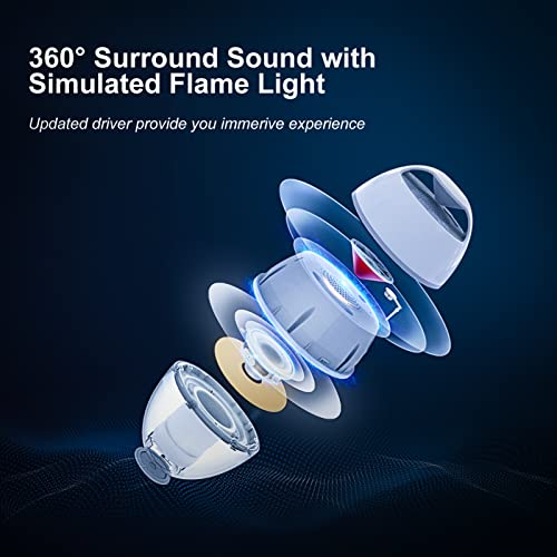 KingSom Bluetooth Lautsprecher mit Flammensimulation,Pool Lautsprecher mit Licht IP68 Wasserdicht Musikbox, Hi-Fi Stereo,Starkem Bass,Freisprechfunktion Tragbarer Lautsprecher für Dusche,Spa – Bild 5