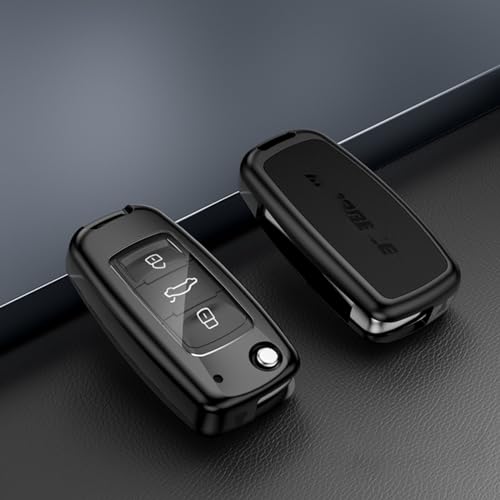 Accesorio de carcasa de llave de coche de aleación de zinc negro para VW
