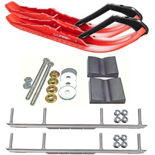 C&A Pro Red TMX Snowmobile Skis w/ 9