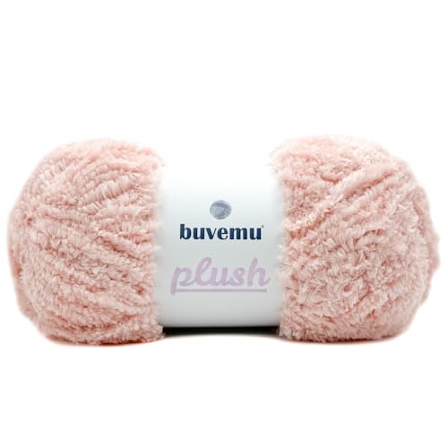 Image of Plush Faux Fur Bulky Yarn, Super Soft Fluffy Fuzzy for Knitting Crocheting Crafting, 100 Gram (3.53 Ounces) 109 Yards (100 Meters) (Misty Rose)