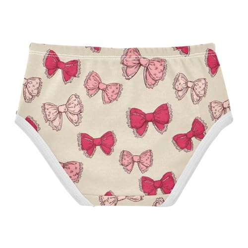 Wusikd Cute Pink Red Bows Girls' Underwear Cotton Girls Briefs Soft Toddler Underwear 2T2