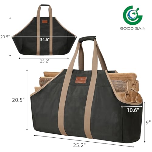 G Good Gain Firewood Carrier– Large Fire Wood Bag With Handles thumb #5