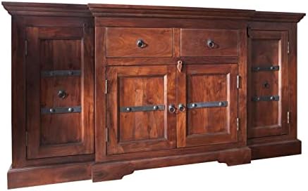 Oxford Sideboard Akazie Massivholz - 181x50x100 Cm Kolonialstil Dunkelbraun