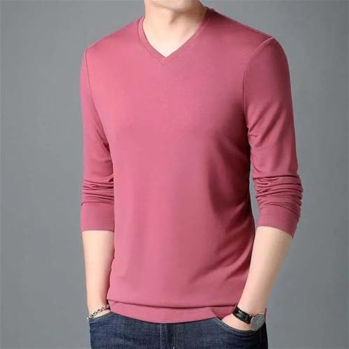 Winter Men's Knitted V-Neck Pullover Sweater Long Sleeve Solid Color Casual Warm Large Size Tops2