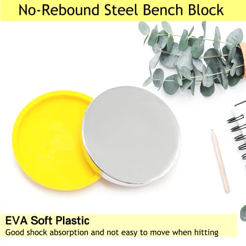 Tialero Steel Bench Block And Metal Stamping Hammer Kit, No-Rebound Metal Bench Block, Jewelry Stamping Hammer thumb #1