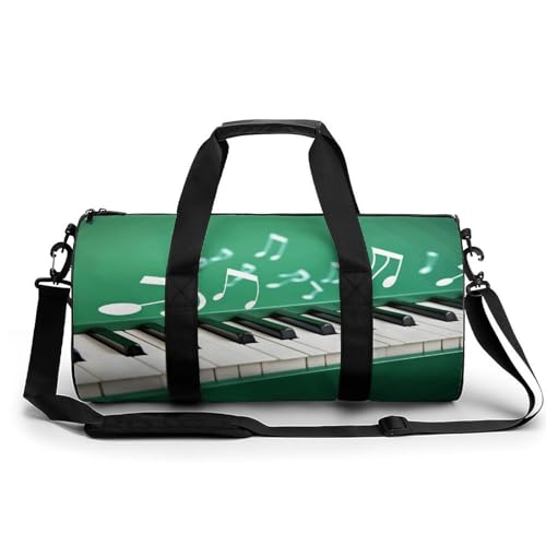 Sac de bagage de week-end imprimé piano pour escapades et gym