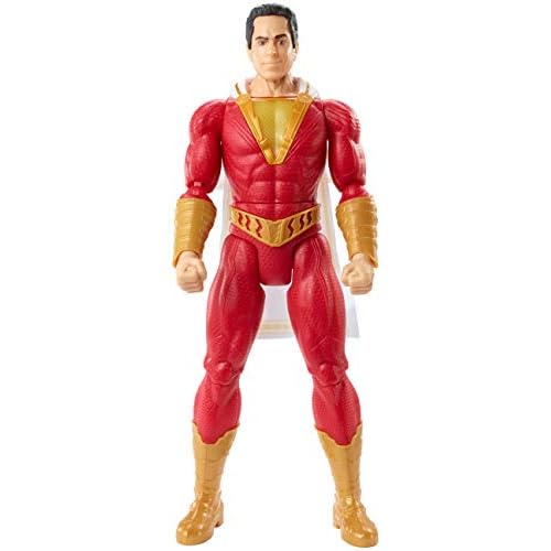 DC Shazam Figura de acción Shazam Luces y Sonidos 30cm, juguetes niños +4 años (Mattel GGY38)