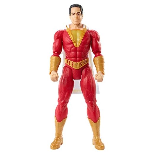 DC Shazam Figura de acción Shazam Luces y Sonidos 30cm, juguetes niños +4 años (Mattel GGY38)