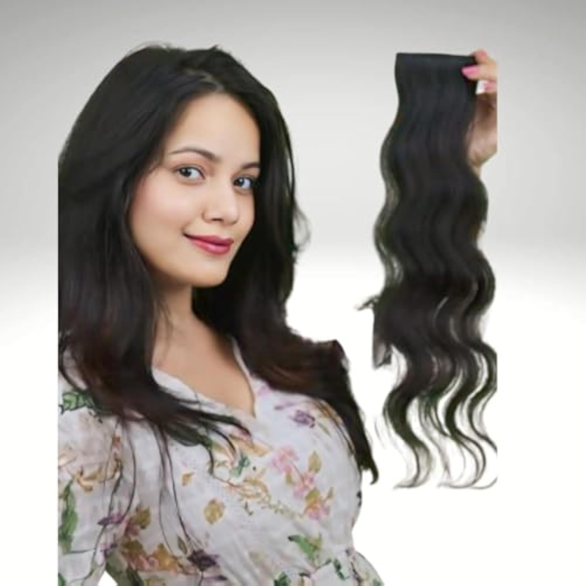 Seamless Wide Patch Remy Human Extensions - 18 Inch Wavy