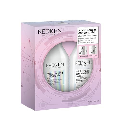 Redken Pflegeset für Schutz vor Farbverlust, Konzentrierte All-In-One Formel, Acidic Bonding Concentrate Shampoo 300 ml & Conditioner 300 ml