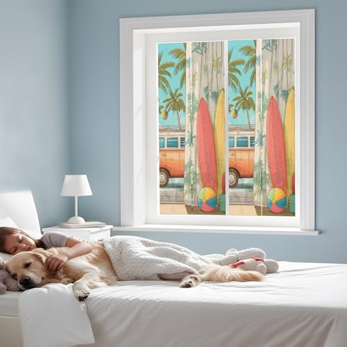 Película para ventana privacidad hojas tropicales 17.7x39.3 miniatura 3