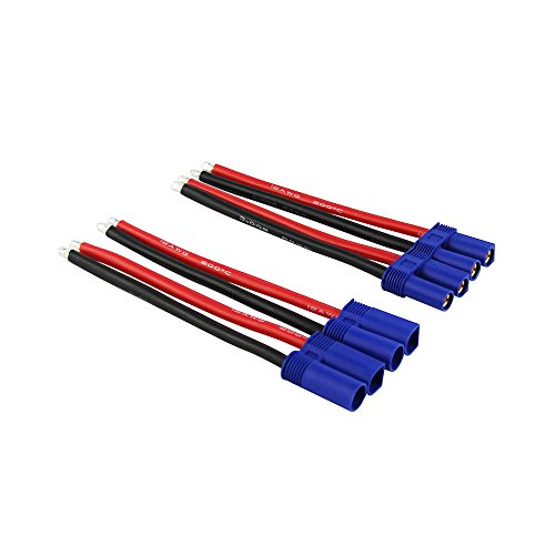 OliYin 2 Pairs EC5 5.0mm Male Female Banana Connector with 12awg Silicone Wire 3.93 inch RC Hobby Lipo Battery(Pack of 2)