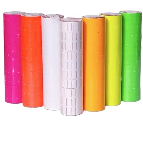 Etiquetas de precio universales y de alta visibilidad en color, lote de 40 rollos