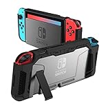 PiMivco Dockable Case for Nintendo Switch 2017,Protective Case Compatible for Nintendo Switch and Joy-Con Controller ,TPU Grip Cover with Shock-Absorption and Anti-Scratch Design(Black)