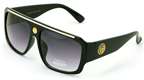 Image of Lion Head Flat Top Hip Hop Rapper Retro Bold Sunglasses