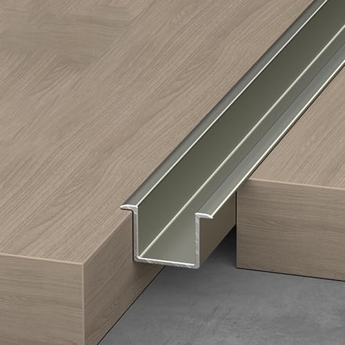 床見切り 溝付き装飾ストリップ 2本 長さ150cm エッジングトリム 水平面遷移 厚みのある航空アルミニウム 傷や摩耗に強い 色褪せしにくい 家庭用、店舗用、またはDIY愛好者にも最適(様式2,10mm)