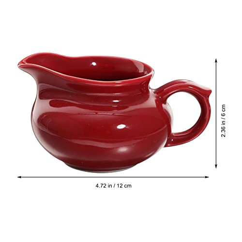 PACKOVE Ceramic Sauce Boat 4.7 Inch Multi-Function Gravy Jug for Household Condiments Salad Dressing Cheese Dip Serving - Image 3