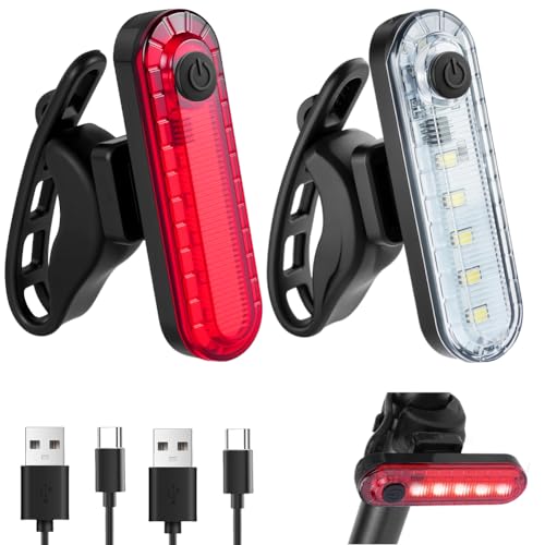 Adiwo 2 Pezzi Fanale Posteriore per Bicicletta, Luce Posteriore, Luci
