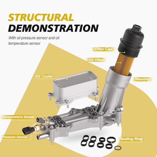926-876 Upgraded Aluminum Engine Oil Filter Housing Comes with Oil Cooler Fit for 2011-2016 Chrysler 200 300 Town Country Dodge Avenger Journey Charger Challenger Caravan Durango Wrangler - Image 5