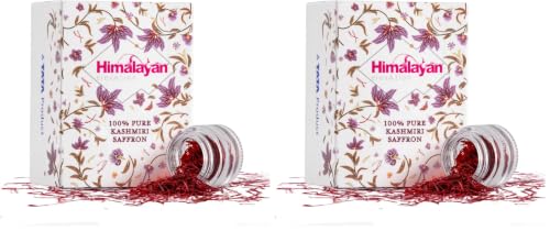 Image of Himalayan Elevation Original Kashmiri Saffron /Kesar,0.5 Gram, A Tata Product, Certified Grade-1 Pure Kashmiri Kesar, Food & Pooja (Pack of 2)
