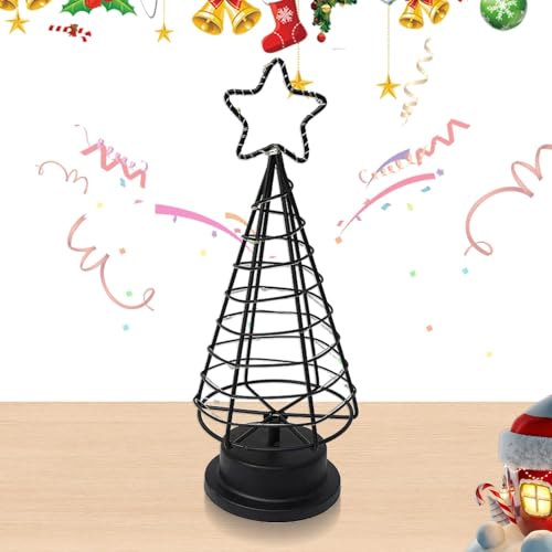 Lampe de bureau d'arbre de Noël HMJGDZG lumineuse en métal noir