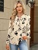 Camisas de manga larga para mujer IECCP, elegantes, cuello Henley en V, con plisados, para otoño 6