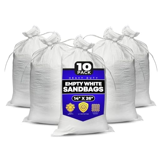 Empty White Sandbags Woven Polypropylene, Heavy Duty Sand bags for Flooding, Up to 1600 of UV Protection 14" x 26" (Bundle of 10)