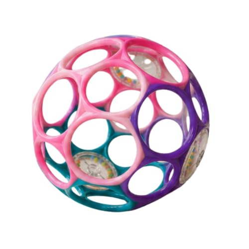 Image of Baby Ball Toys with Rattle | 0-12 Months | Grasping Toy | Sensory, Rolling Fun Toy for Newborns, Infants and Toddlers | Lightweight | Easy Grip (O-Ball Pink)