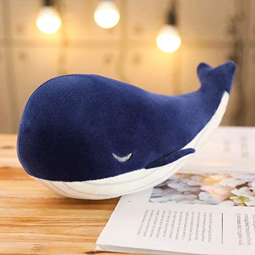 Thonlai 25 cm Animal en Peluche de Baleine Bleue, Animal de Mer en Peluche Super Doux, Joli Jouet de Couchage pour Enfants (Bleu Foncé)