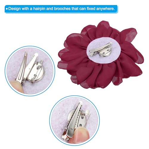Image of PATIKIL Rose Flower Hair Clips, Fabric Brooch Pins for Women Wedding Party Dance Dress Clothes Accessories Valentine's Day Gifts