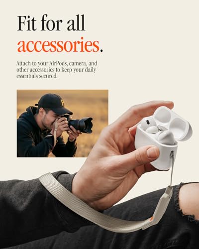 Image of Spigen Classic LS Lanyard Strap, Classic Floppy Disk & Display Design Compatible with iPhone, Secure Keychain Strap with Locking Hook - Stone