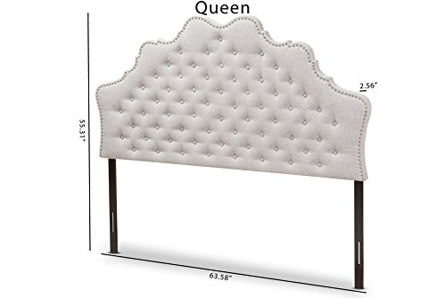 Baxton Studio Matilda Modern and Contemporary Greyish Beige Fabric King Size Headboard by Baxton Studio - Image 7