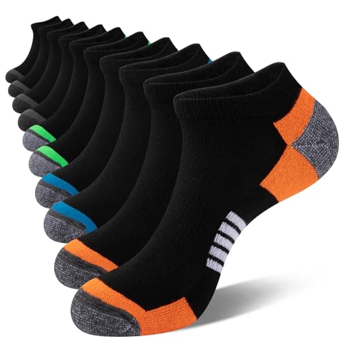 Image of COOVAN 10 Pairs Mens Ankle Socks Men 10 Pack Low Cut Comfort Cushion Casual Socks