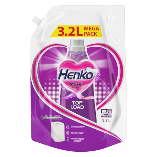 Henko Matic Top Load Liquid Detergent - 3.2L Refill Pouch with Nano Fiber Lock Technology, 99.9% Germ Protection, Bio Stain Power & Ultra Color Care which maintains the Newness, Color & Shine (B0D3FBVVXP) Amazon Price History, Amazon Price Tracker