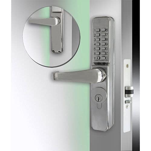 Codelocks Mech Narrow Stile Latch Lockset, CL465, Key Cyl Locks