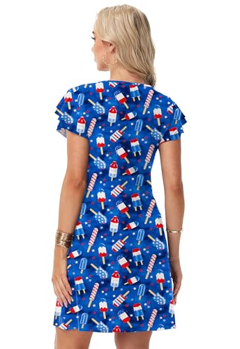 Image of AOBUTE Womens 4th of July Dress American Flag Party Dresses USA Parade Mini Dress