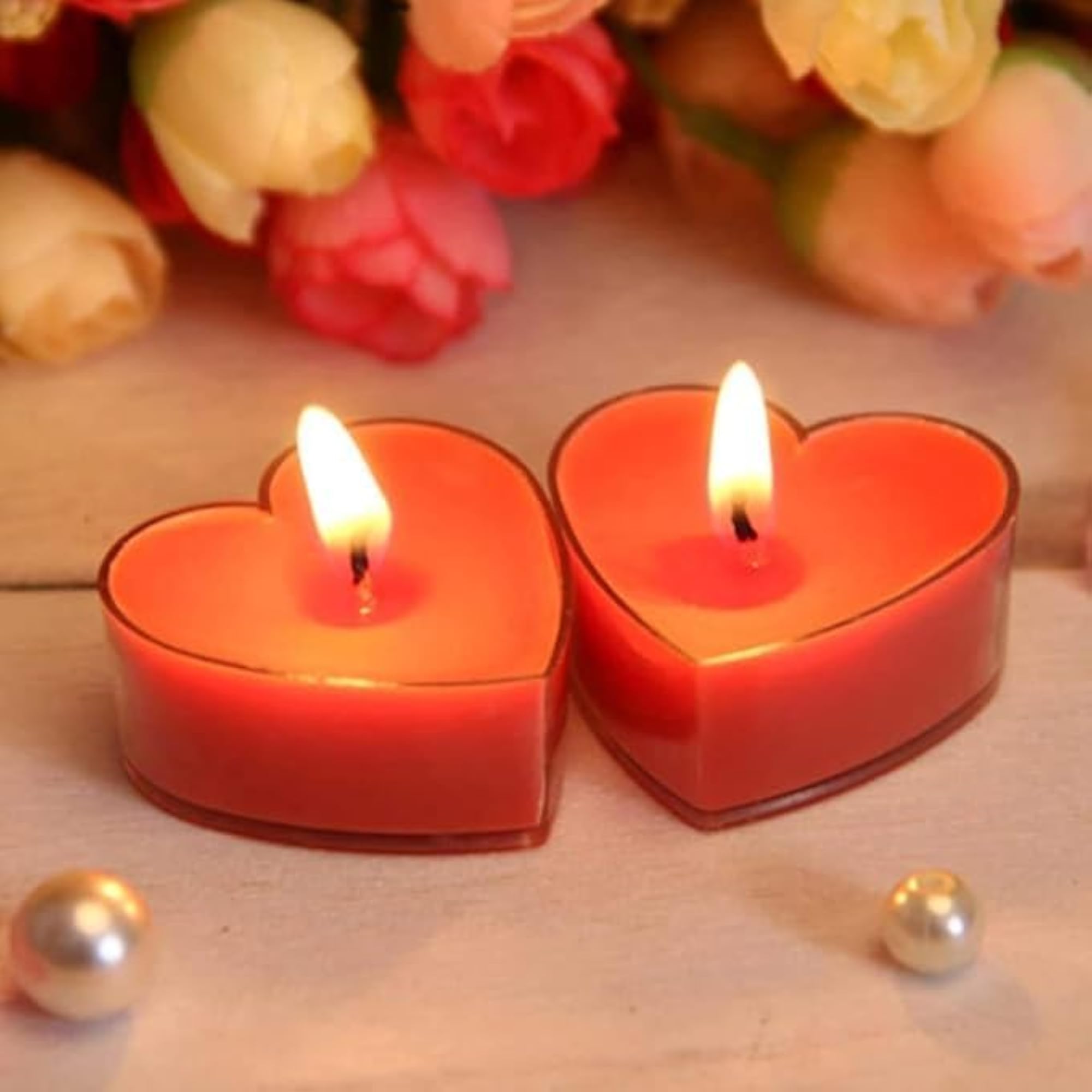 Heart Shape Soy Wax Candles, Smokeless Tealight Gift