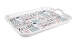 Camco Life is Better at the Campsite Melamine RV Serving Tray - Features Camping/RV Themed Design - Great for Kitchen Prep, Picnics, Grilling, and More - Serving Platter is Dishwasher Safe (53486)