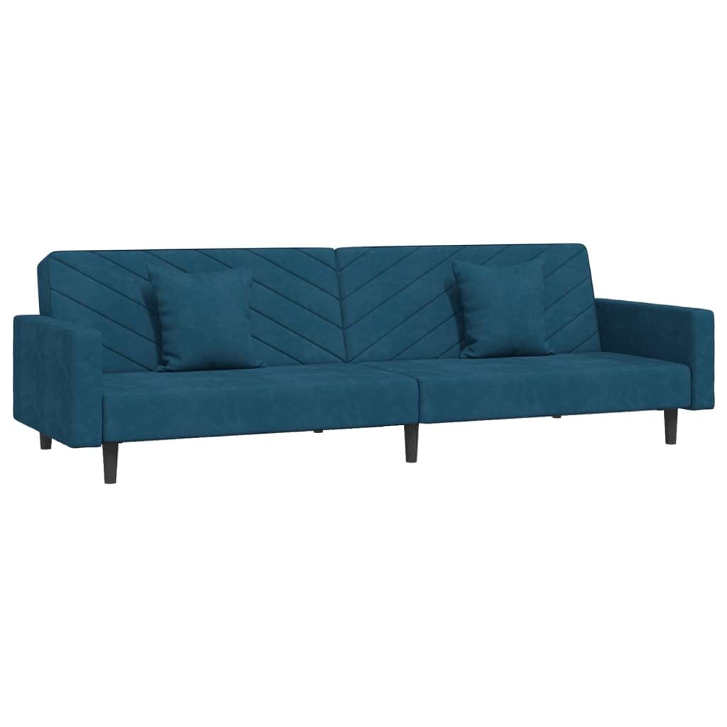 Sofá cama plegable de terciopelo azul, un mueble cómodo y moderno para tu salón