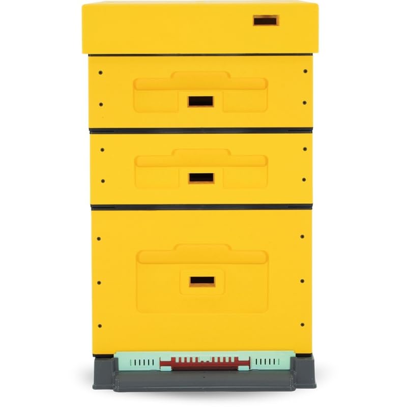 LYSON Bienenbeute Styropor Dadantbeute Dadant Beute OPTIMA Bienenstock-Set (GELB) für die Selbstmontage (Passende Rahmen:47×43,5x30cm;47×43,5x14,5cm)