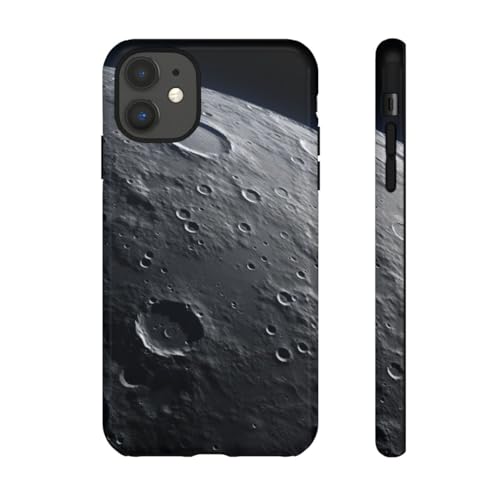 Coque iPhone 11 texture de surface de lune cratérée premium gris