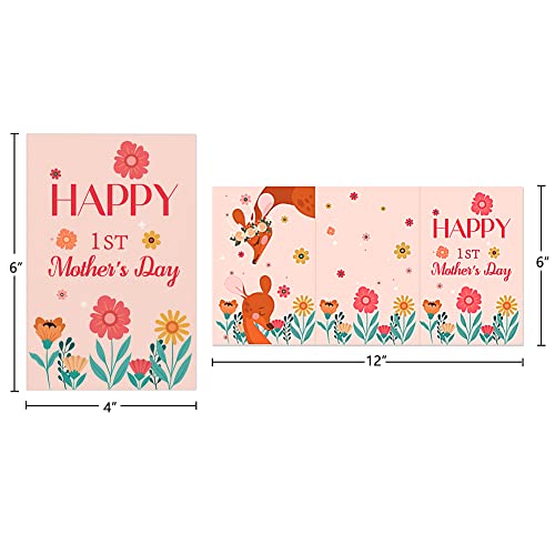 Waahome First Mothers Day Card For Mom From Daughter Son Baby, Folding Happy 1St Mothers Day Card With Photo Insert, Flower Mothers Day Gift Card For First Time Mom New Mom Expecting Mom Mother To Be Mommy #TOP6