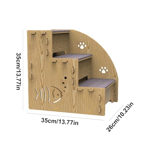Hundetreppe, 3-stufige Haustiertreppe aus, Hundetreppe, kleine Hundesofaleiter, rutschfeste Haustierrampentreppe für kleine Hunde, Katzen und andere kleine Haustiere