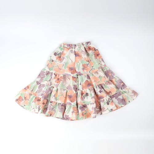 Image of HOOLCHEAN Toddler Little Girls Wide Leg Seersucker Floral Pants Loose Fit Large Hem (Flower2, 73: 6-12 Months)