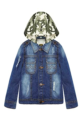 KIDSCOOL SPACE Little Kids Jean Jacket,Embroidery Denim Coat Outfit