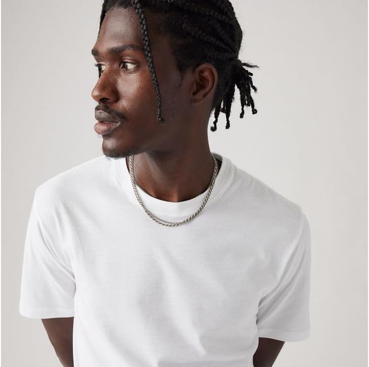 Levi's Men's Slim 2 Pack Crew T-Shirts, White, M image 4